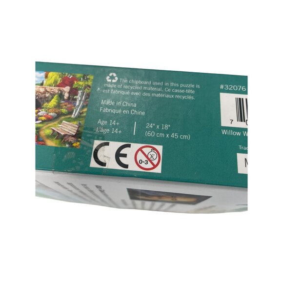 Memory Lane 300-Piece Puzzle Willow Whispers EZ Grip Stone Bridge Swans River - Picture 2 of 3